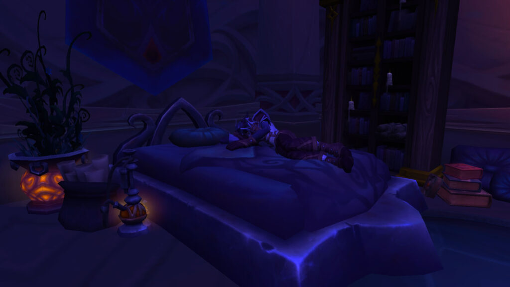 WoW NPC sleeps on the bed